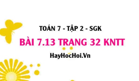Bài 7.13 trang 33 Toán 7 Tập 2 Kết nối tri thức